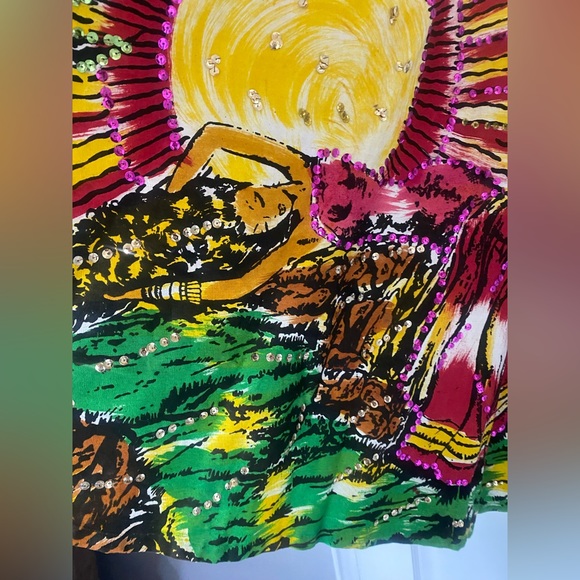 Vintage Hand-painted Mexican Circle Skirt - Picture 2 of 10